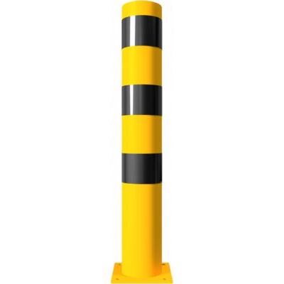 Steel tube bollards Ø 152 x 3,2 mm#to be fixed by plugs#yellow / black