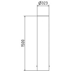 Steel tube bollard Ø 323 x 5,0 mm#stationary, for casting in concrete#yellow / black