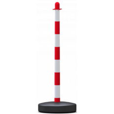 Plastic chain post#Ø 40 mm, white / red#fillable base
