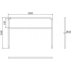 Hoop of steel tube#Ø 48 x 2,5 mm#with cross bar#for casting in concrete