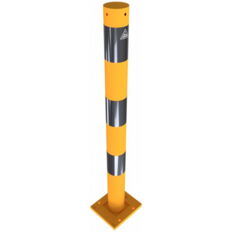 Barrier posts#steel tube Ø 76 x 2,6 mm#detachable, removable#yellow / black