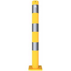 Barrier post#steel tube Ø 89 x 2,9 mm#detachable, removable#yellow / black