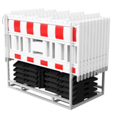 SET #with 20 panel fences #and 21 base plates#on multi-pallet