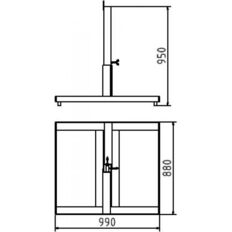 Sign stand #for holding 40 x 40 and 60 x 60 shaft tubes#Device for 4 base plates per side