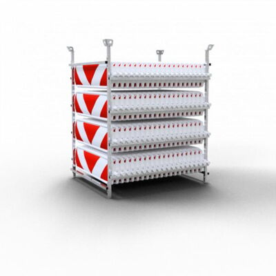 SET#with 80 traffic panels#on storage and transport frame