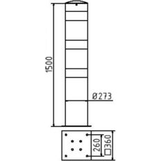 Steel tube bollard Ø 273 x 5 mm#to be fixed by plugs#yellow / black