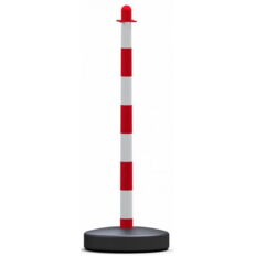 Plastic chain post#Ø 40 mm, white / red#fillable base