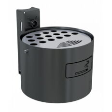 Round ashtray for fixing on walls or posts