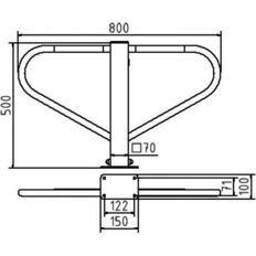 Car-park barrier foldable#with triangular lock#self-engaging lock