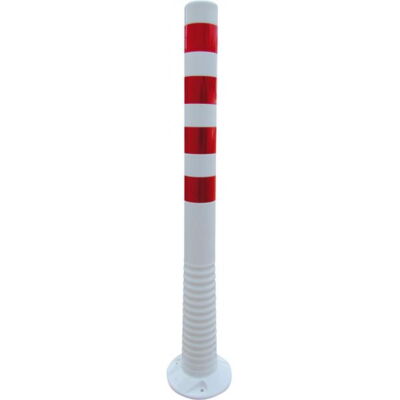 Flexipost white#red refl. stripes#Ø 80 mm