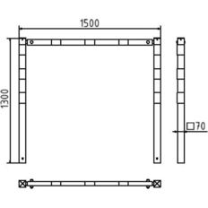 Stationary access barriers#for bolting on site#with top bar