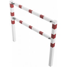 Stationary access barriers#for bolting on site#with top and quarter-bent bar