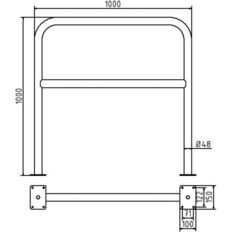 Hoop of steel tube#Ø 48 x 2,5 mm#with cross bar#for plugging down