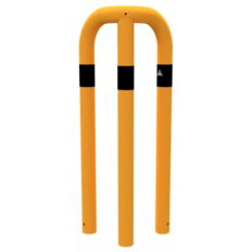 Anti-nudge hoop 90°#equal-sided#steel tube Ø 76 mm#yellow / black