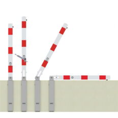 Barrier post 70 x 70 mm#foldable#with profile cylinder lock #and triangular lock
