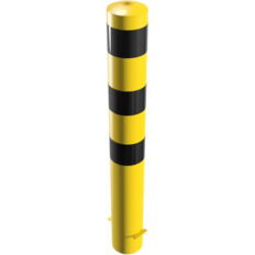 Steel tube bollards Ø 152 x 3,2 mm#stationary, for casting in concrete#yellow / black