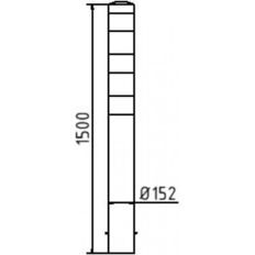Bollard #steel tube Ø 152 x 3,2 mm#yellow / black