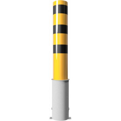 Steel tube bollards Ø 193 x 3,6 mm#removable, without locking mechanism#yellow / black