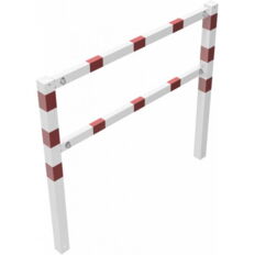 Stationary access barriers#for bolting on site#with top and quarter-bent bar