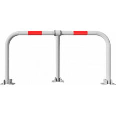 Car-park barrier hoop#foldable with padlock#hot-dip galvanised / #red reflecting stripes