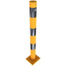 Barrier posts#steel tube Ø 76 x 2,6 mm#detachable, removable#yellow / black