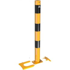 Barrier posts#steel tube Ø 76 x 2,6 mm#detachable, removable#yellow / black