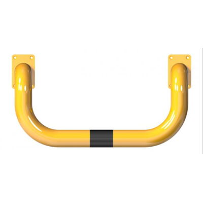 Anti-nudge hoop U-shaped #with 2 standpipes#steel tube Ø 76 mm#yellow / black