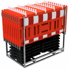 SET #with 20 panel fences #and 21 base plates#on multi-pallet