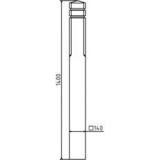 Recycling-material post#square post 140 x 140 mm