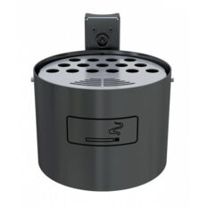 Round ashtray for fixing on walls or posts