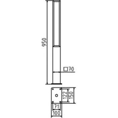 Ornamental bollard#square steel tube 70 x 70 mm#series 40731B