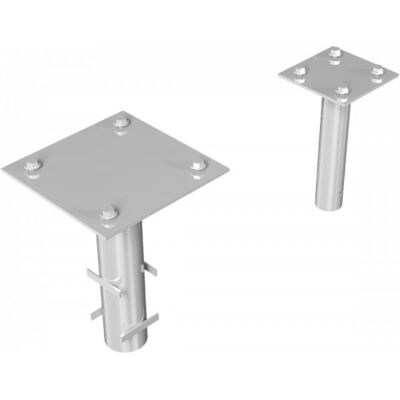 Set of ground sockets with ground anchor plate for main and supporting posts