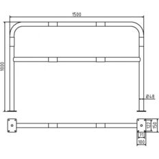 Hoop of steel tube#Ø 48 x 2,5 mm#with cross bar#for plugging down