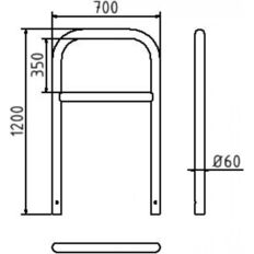 Hoop of steel tube#Ø 60 x 2,5 mm#with cross bar#for casting in concrete