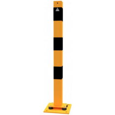 Barrier post#steel tube 70 x 70 mm#sides tiltable#yellow / black