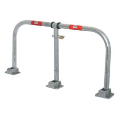 Car-park barrier hoop#foldable with padlock#hot-dip galvanised / #red reflecting stripes