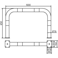 Anti-nudge hoop#steel tube Ø 76 mm#yellow / black