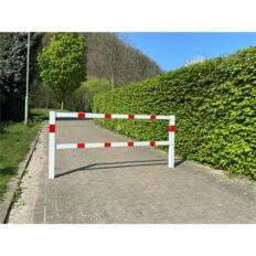 Stationary access barriers#welded#with top and quarter-bent bar