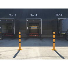 Barrier post#steel tube Ø 89 x 2,9 mm#sides tiltable#yellow / black