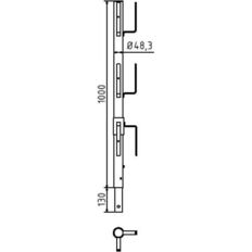 Guard-railing post Ø 48.3 mm#for crank and universal scaffolding trestle