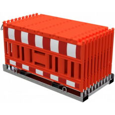 SET#with 20 panel fence#on storage and transport crossbar