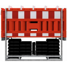 SET #with 20 panel fences #and 21 base plates#on multi-pallet