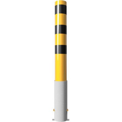 Steel tube bollard Ø 152 x 3.2 mm#removable, without locking mechanism#yellow / black