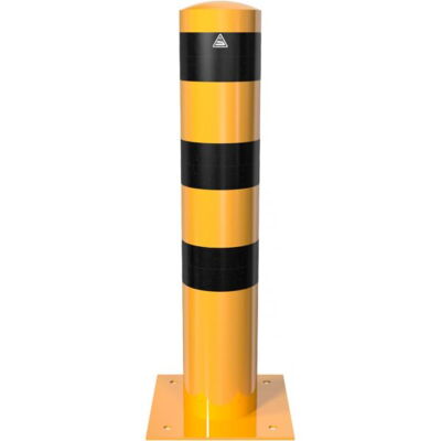 Steel tube bollards Ø 193 x 3,6 mm#to be fixed by plugs#yellow / black