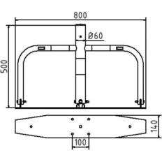 Car-park barrier#foldable, with Euro#profile lock cylinder#hot-dip galv. / red refl. stripes