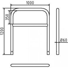 Protective bar made of steel tubing#Ø 60 x 2.5 mm#with crossbar
