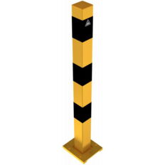 Barrier posts#steel tube Ø 70 x 70 mm#detachable, removable#yellow / black