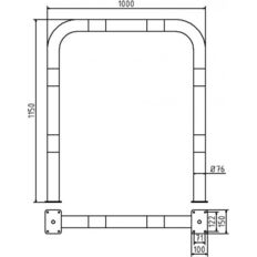 Anti-nudge hoop#steel tube Ø 76 mm#yellow / black