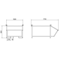 Transport container#for 1000 l bulk material#1.79m x 1.17m x 0.87m