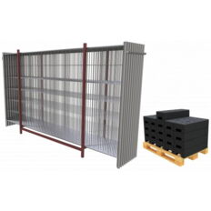 SET two-part#with 20 construction fences and accessories#on transport pallets